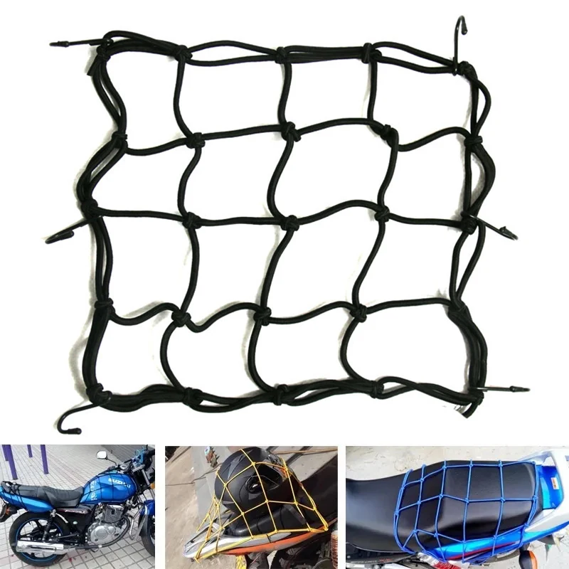 Bagasi sepeda motor Net Cover sepeda tahan Down tangki bahan bakar bagasi Mesh karet elastis Web Bungee sepeda motor sepeda tangki gaya mobil