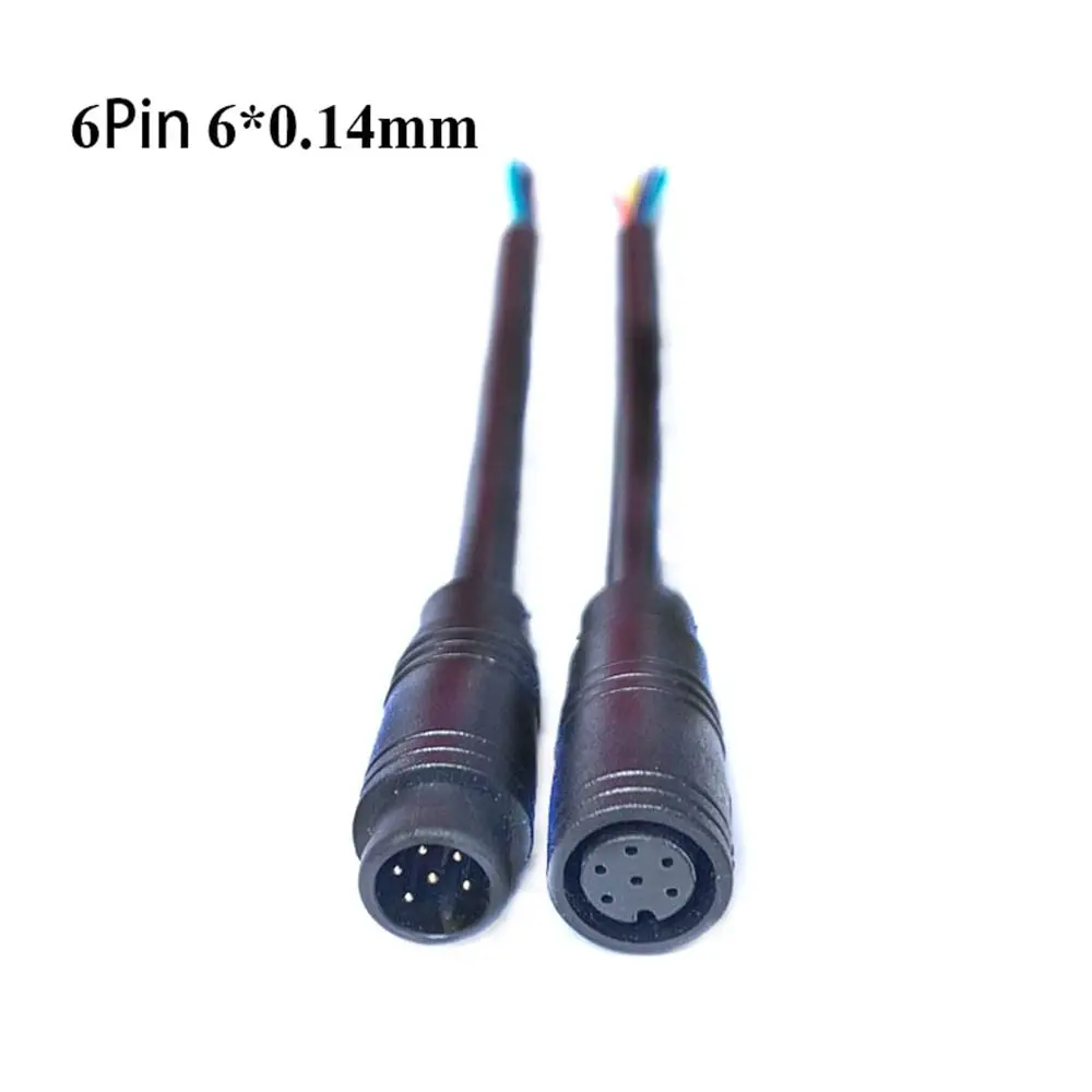 Black Optional Cable Ebike Accessories Display Pin 2/3/4/5/6Pin Cable Waterproof Connector Base Connector