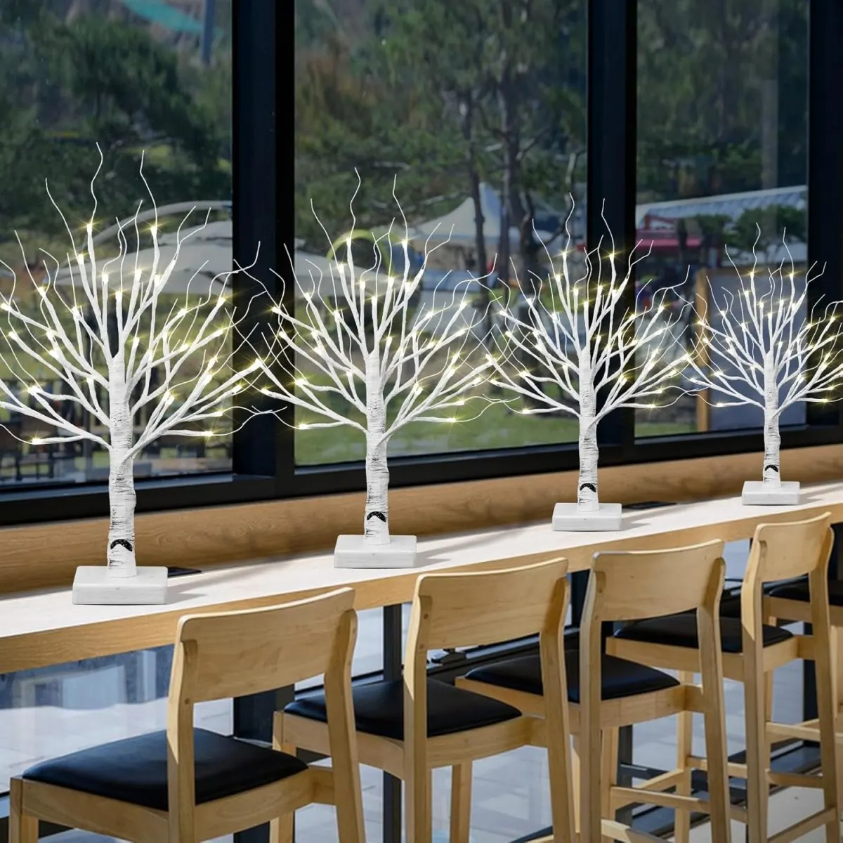 1pc 36LED White Birch Tree Artificial Branch Table Light with Adjustable Powered by 3AA or USB For Home Bedroom Festival Decor