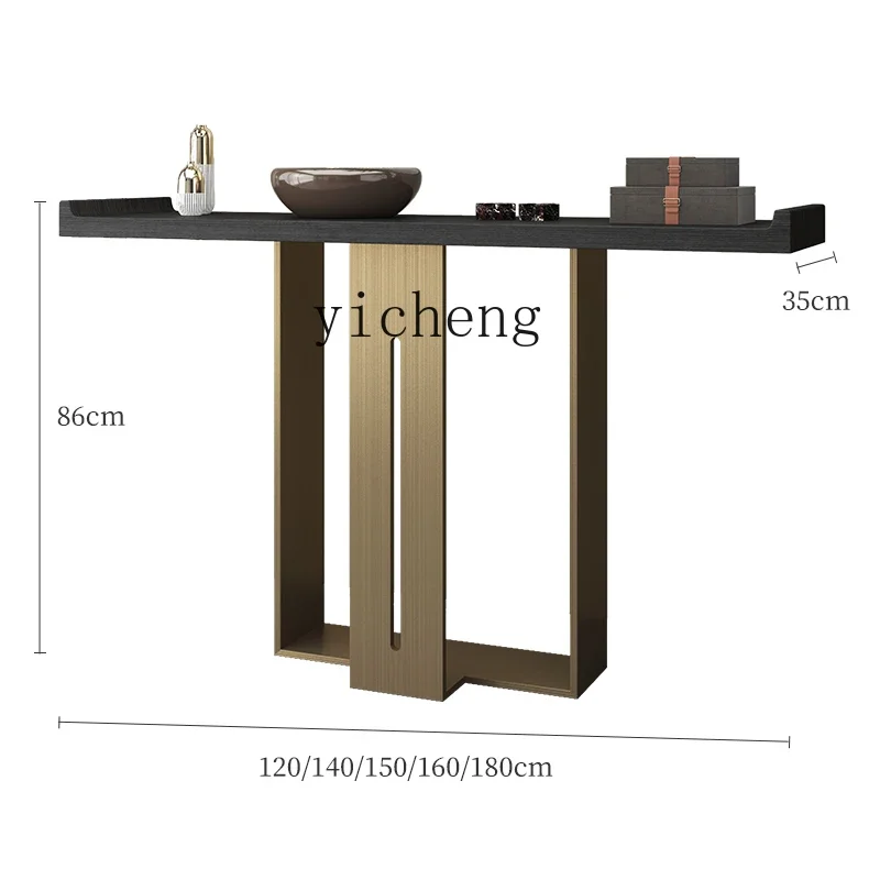 

ZF a Long Narrow Table Light Luxury Wall New Chinese Style Entrance Cabinet Creative Simple Console Tables