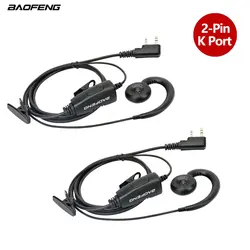 2Pcs BAOFENG 2 Pin Walkie Talkie Headset G-shape Ear Hook Earpiece For Baofeng UV5R UV-S9 UV-13 UV-17 UV-21 UV16 PRO BF-888S