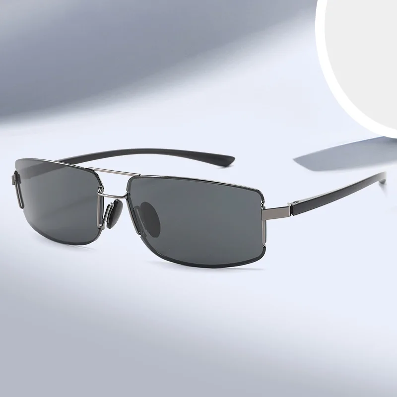 2025 النظارات الشمسية المستقطبة الكلاسيكية الرجال مستطيل التفاف للجنسين الصيد القيادة TAC نظارات شمسية الألومنيوم Mgnesium للرؤية الليلية