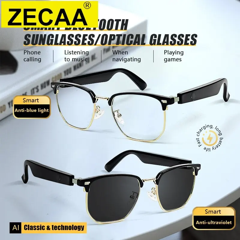 

ZECAA Smart Touch Wireless Bluetooth Intelligent Audio Headset Glasses Bluetooth Smart Touch Wearable Headset Audio Glasses
