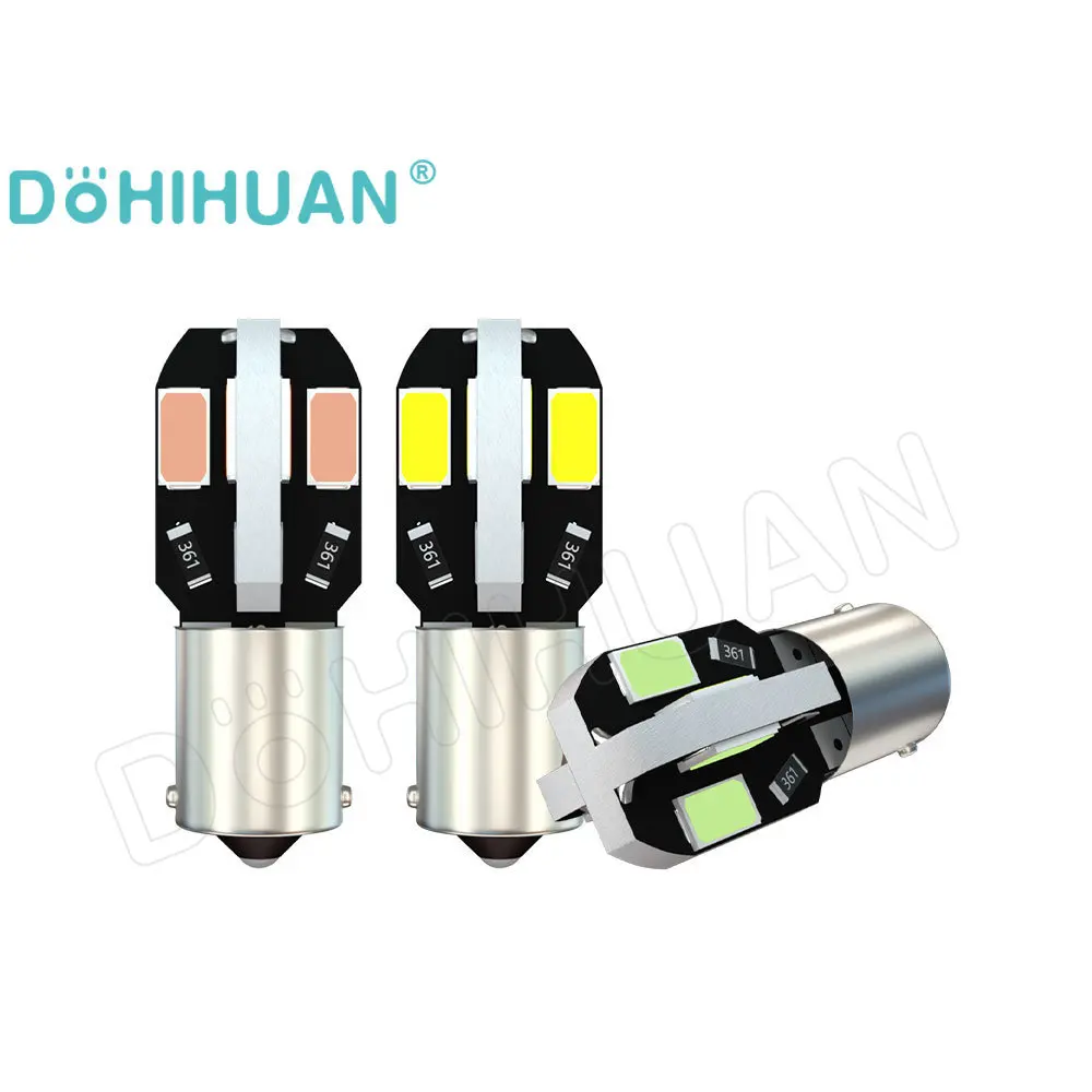 

DOHIHUAN 2PCS W5W Bulb T4W Led BA9S T10 194 Interior Reading 5630 Dome Trunk License Plate Car Tail Signal Lamp Parking Light