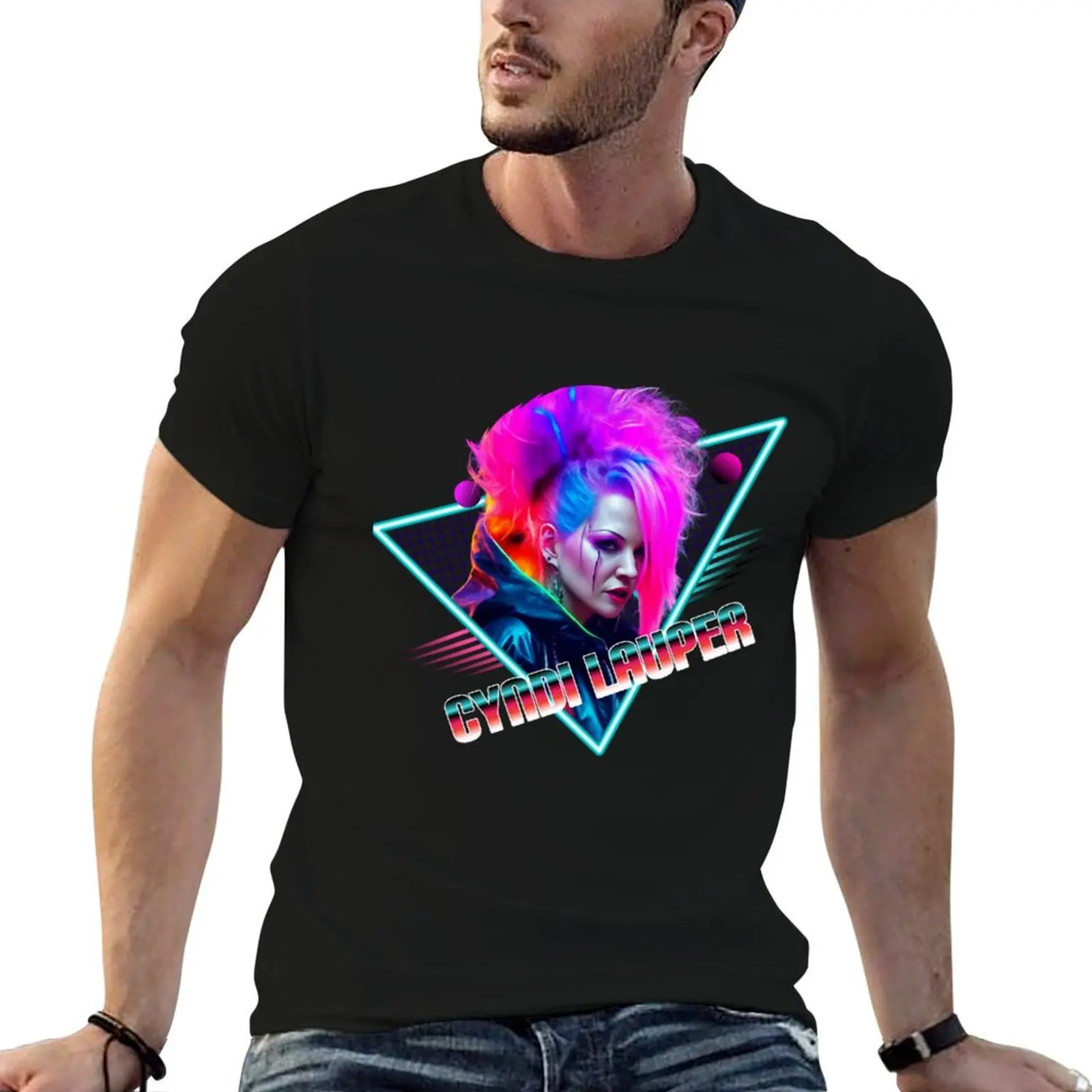 

Cyndi lauper Fitted T-ShirtT-Shirt graphic tee shirt oversized graphics graphic shirts mens t shirts casual stylish