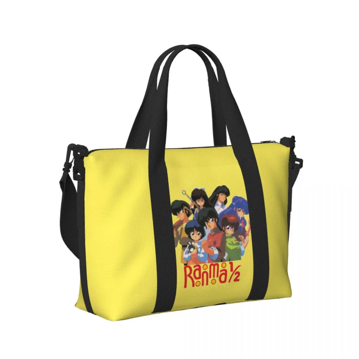 Custom Ranma 1/2 Saotome Pig Girls Beach Travel Bag Large Capacity Tote Bags for Gym Yoga Women Shopping Duffle Shoulder Bag