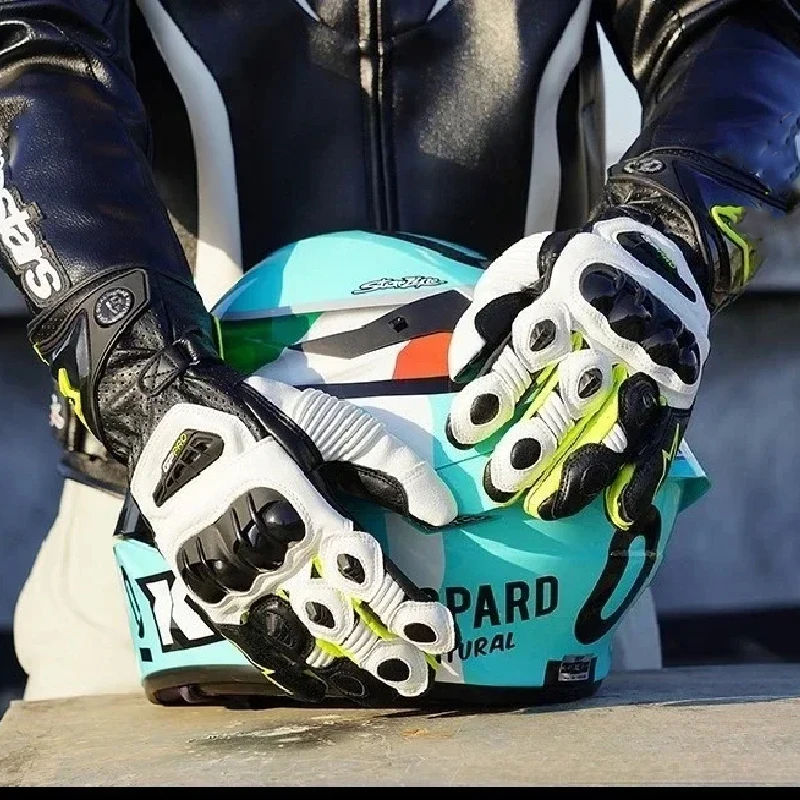 

GP PRO Motorcycle Gloves Leather Men Racing Motocross Gloves Guantes Moto Hard Knuckle Touchscreen Gloves for Dirt Bike Moto