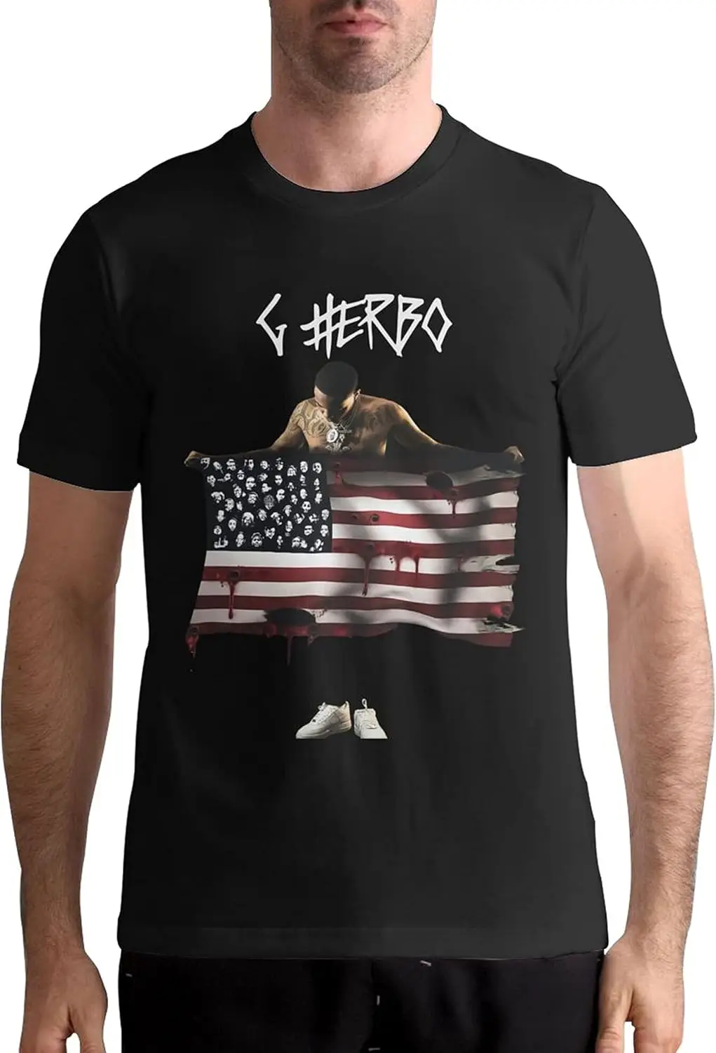 Camiseta G Herbo PTSD para hombre, camisetas de manga corta, camiseta gráfica clásica de verano, 3XL, negra