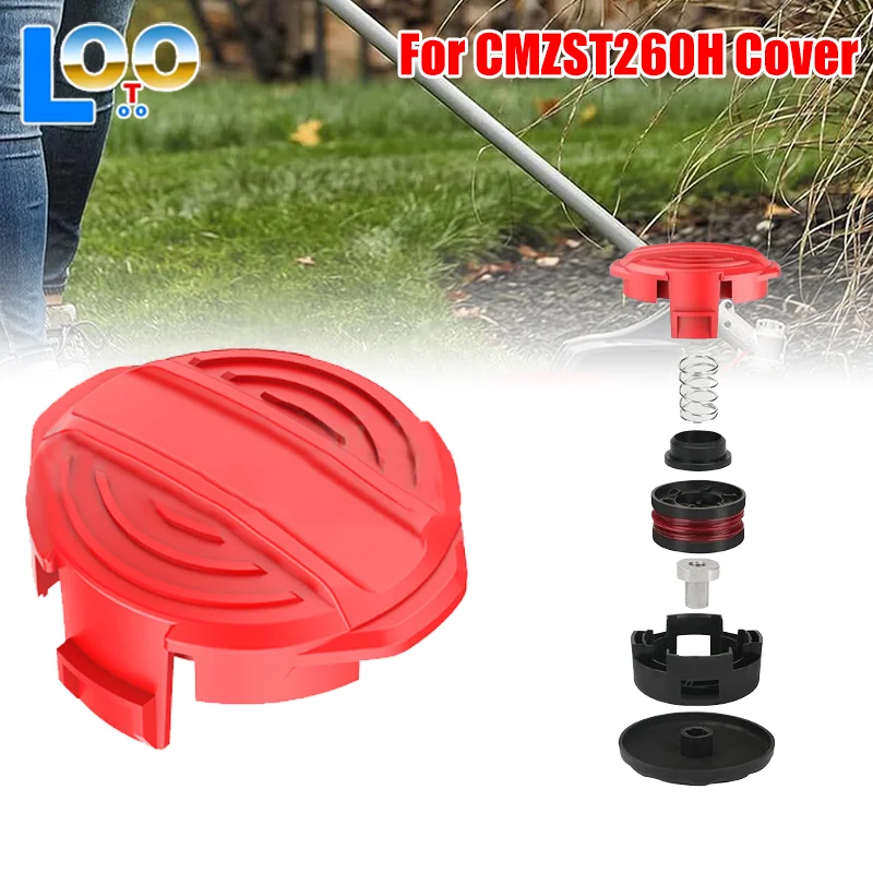 CMZST260H Cubierta de cabezal de carrete de recortadora para cortadoras de hilo Craftsman serie CMCST920 y CMCST960, tapa de cabezal de carrete de cortacésped de repuesto
