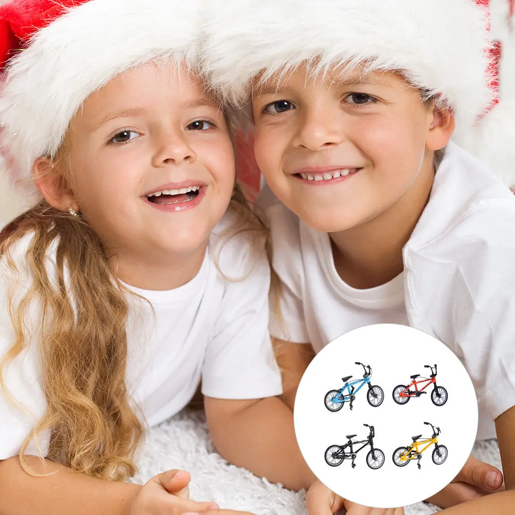 4 قطعة دراجات أصابع صغيرة متينة وعملية تدوم طويلاً، زينة منزلية لتخفيف التوتر، عشاق الدراجة، دراجة أصابع صغيرة