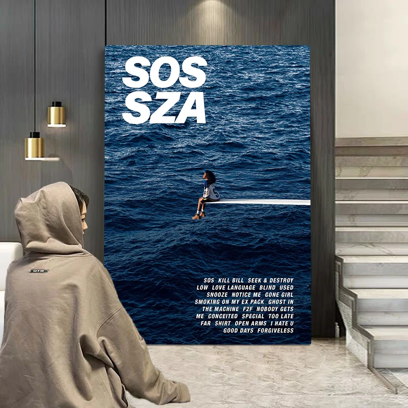 New Music Album SZA Sos Poster Aesthetics Rap Hip Hop Ctrl Canvas Painting Home Decoration For Wall Art Mural Fans Room Decor
