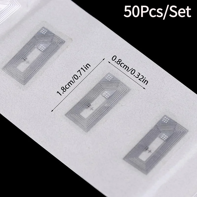 50Pcs NFC Chip Ntag213 Sticker Wet Inlay 11x21MM 13.56MHz Label Tag 213 Anti-counterfeiting Label Electronic Label‘