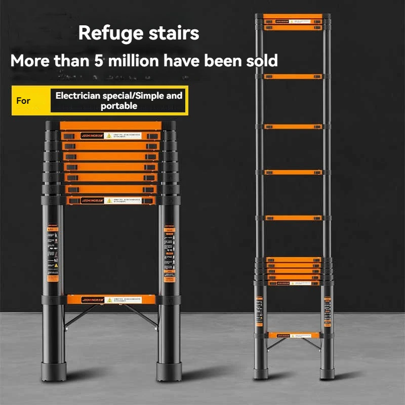 Telescopische ladder Huishoudelijke multifunctionele techniekladder Visgraatladder Verdikte aluminiumlegering Heffen en vouwen