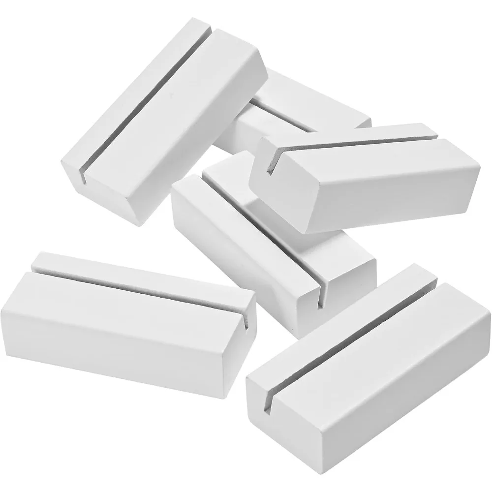 

6 шт. 2,17-дюймовый держатель для свадебных карточек, подставка для фотографий и фотографий, белый держатель для карт, деревянные подставки для демонстрации, вечеринки Po