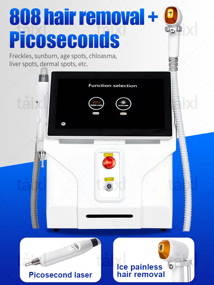 

New Diode 3500W 2in1 Diode Nd YAG Pico Laser 755nm 808nm 1064nm Portable Ice Cooling Hair Tattoo Removal Machine For Women CE