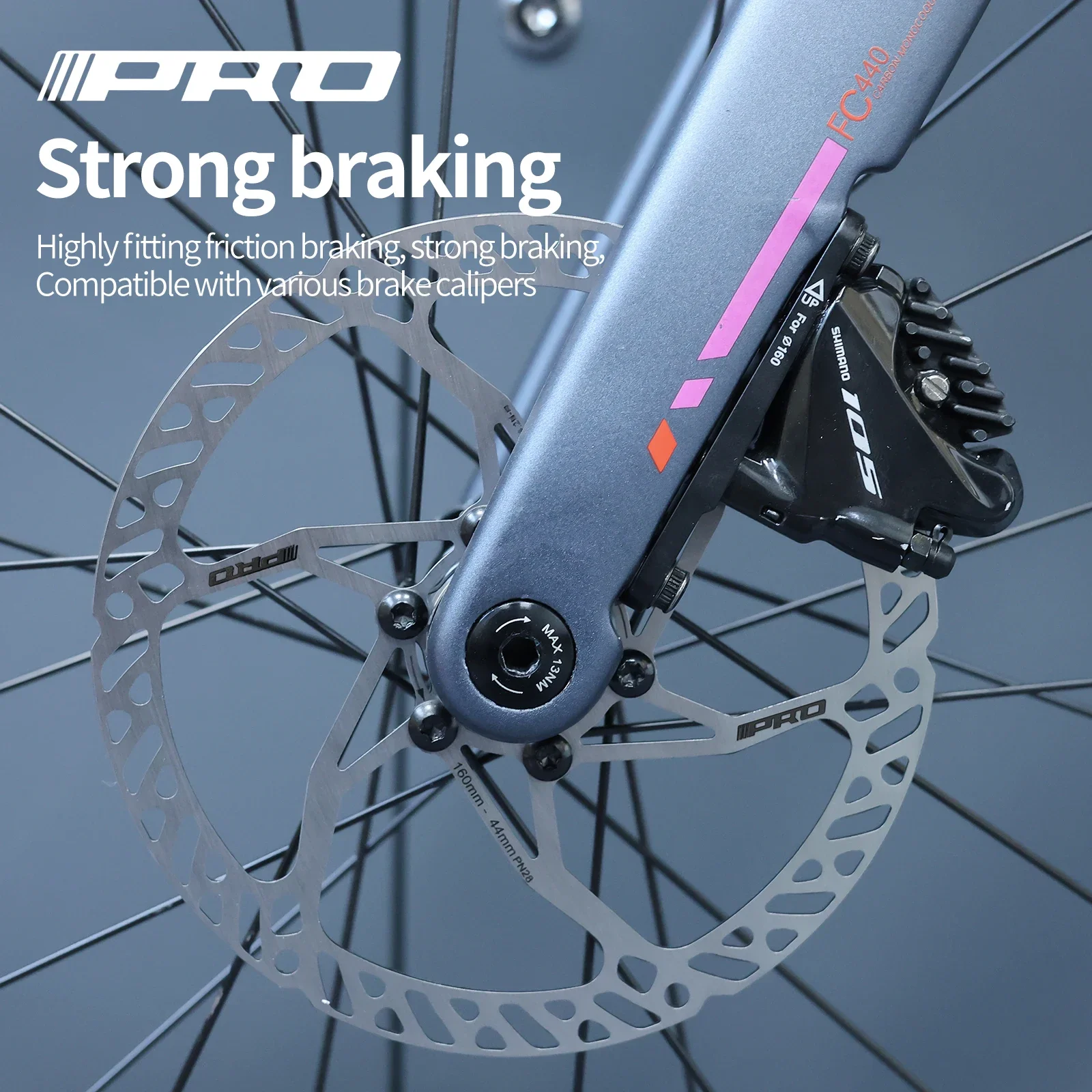 

IIIPRO Ultra-Light 6 Bolt Bicycle Disc Brake Rotor: 140/160mm, CNC Hollow, High-Strength Steel for MTB and Road Bicycles