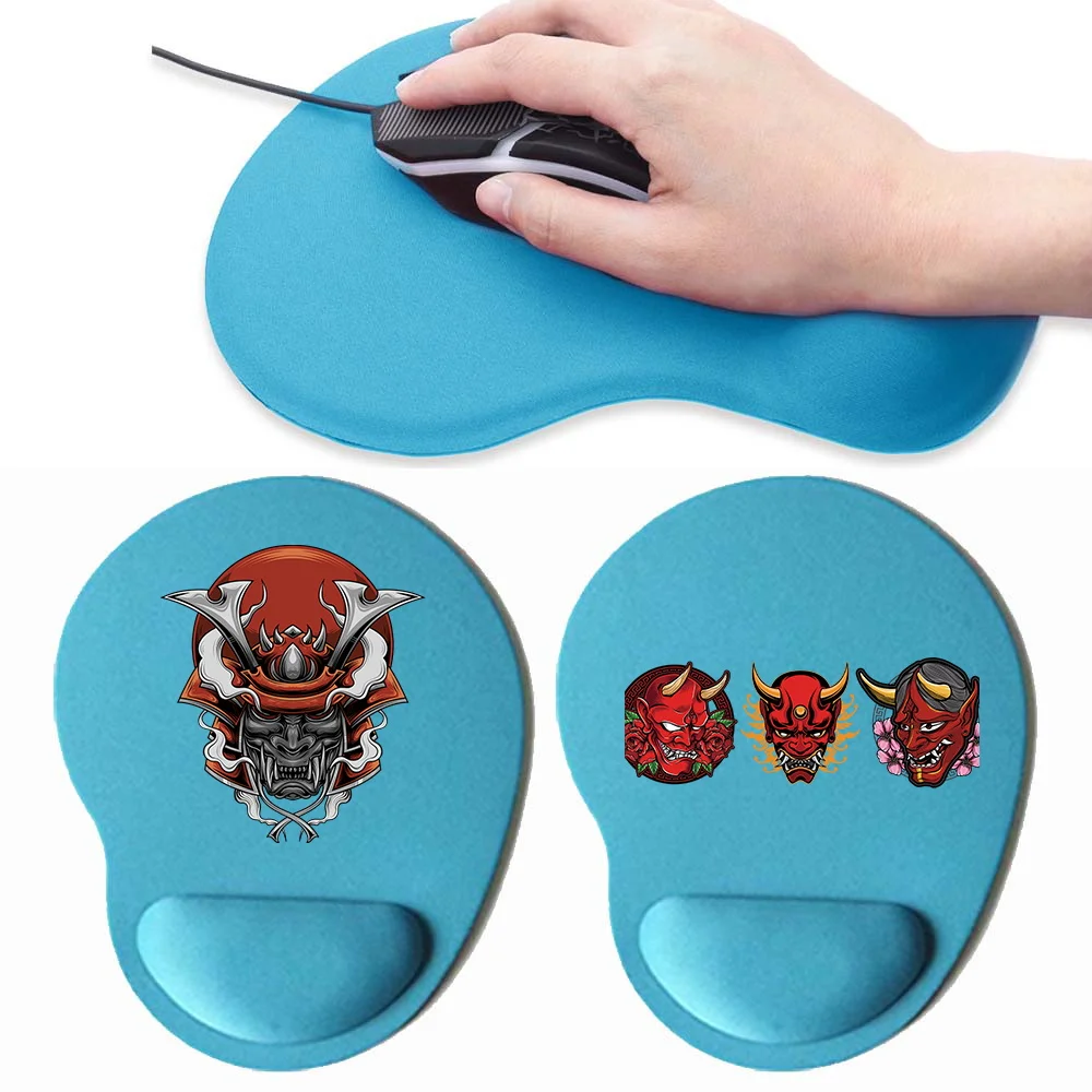Alfombrilla de Ratón Ergonómica de Color Azul, Alfombrilla de Silicona de la Serie Monster, Antideslizante, con Soporte para la Muñeca, Alfombrilla de Ratón para Computadora