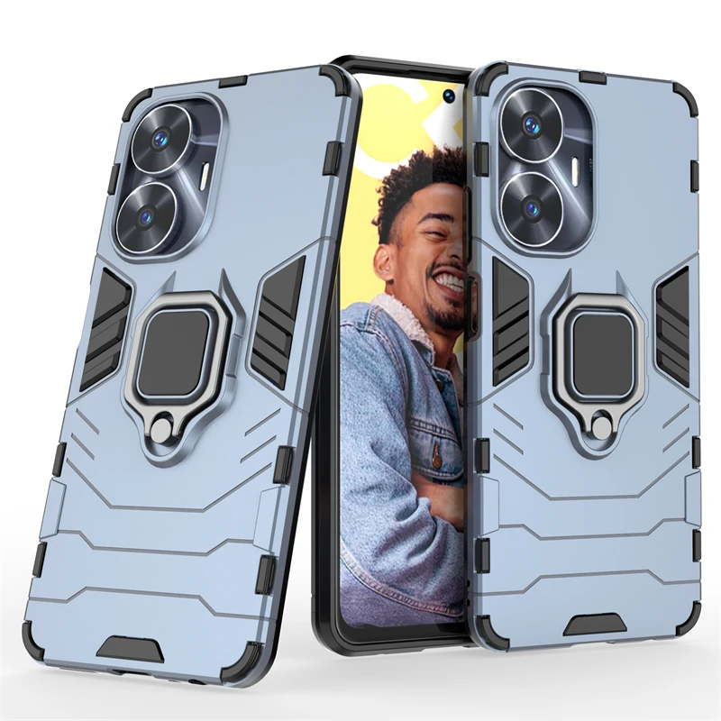 For Cover Realme C55 Case For OPPO Realme C55 Capas Shockproof New PC Holder Ring Stand Magnetic Case For Realme C 55 C55 Fundas image 3