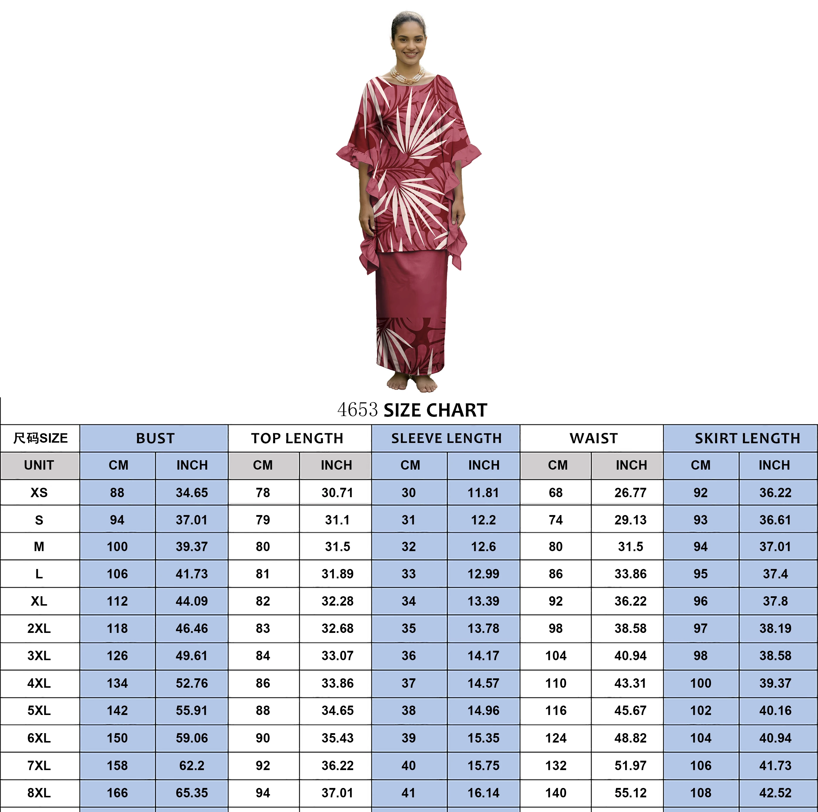 Polynesian Couple Sweet Match Outfits Aloha Casual Men Shirts Women Flounce Sleeve Samoan Puletasi 2 Piece Custom Couple Clothes view 6