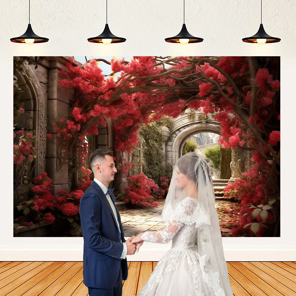 Floral Flower Romantic Wedding Arch Birthday Wedding Backdrop Girl Women Adult Art Portrait Photography Poster Wall Photo Studio