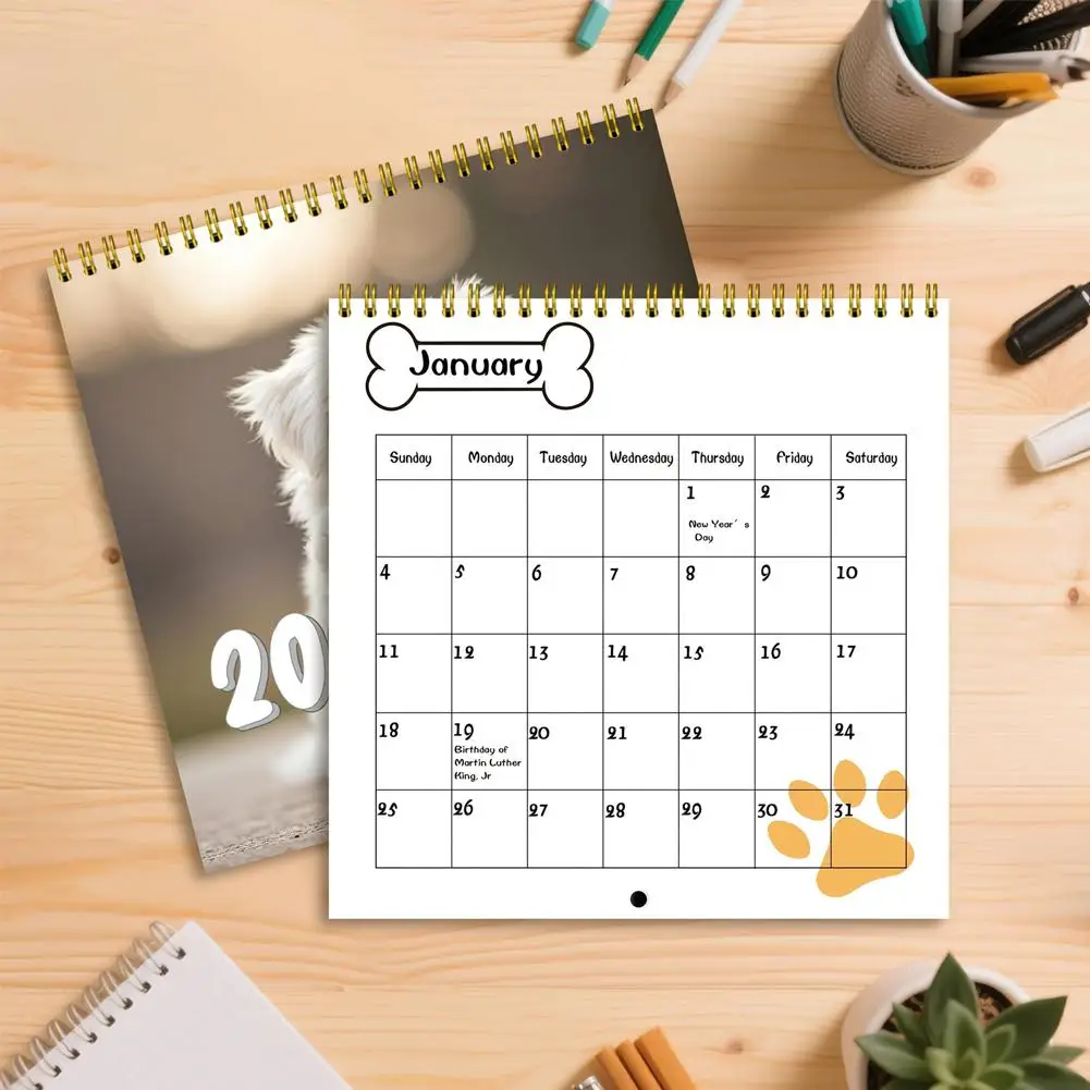 Подарки для друзей 2026, новый календарь с собаками, органайзер-расписание, настенный календарь, украшение, забавная вечеринка, ежемесячный планировщик, повестка дня