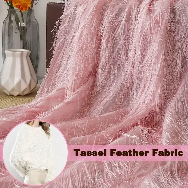

1yard Pine Needle Velvet Fabric Fashion Tassel Plush Fabric for DIY Dress Creative Clothing Bed Sheets Bag Sewing Fabric