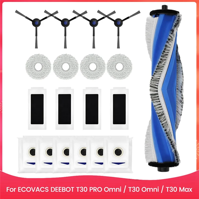 

IALJ-For ECOVACS DEEBOT T30 PRO Omni / T30 Omni / T30 Max Robot Vacuum Cleaner Parts Main Side Brush HEPA Filter