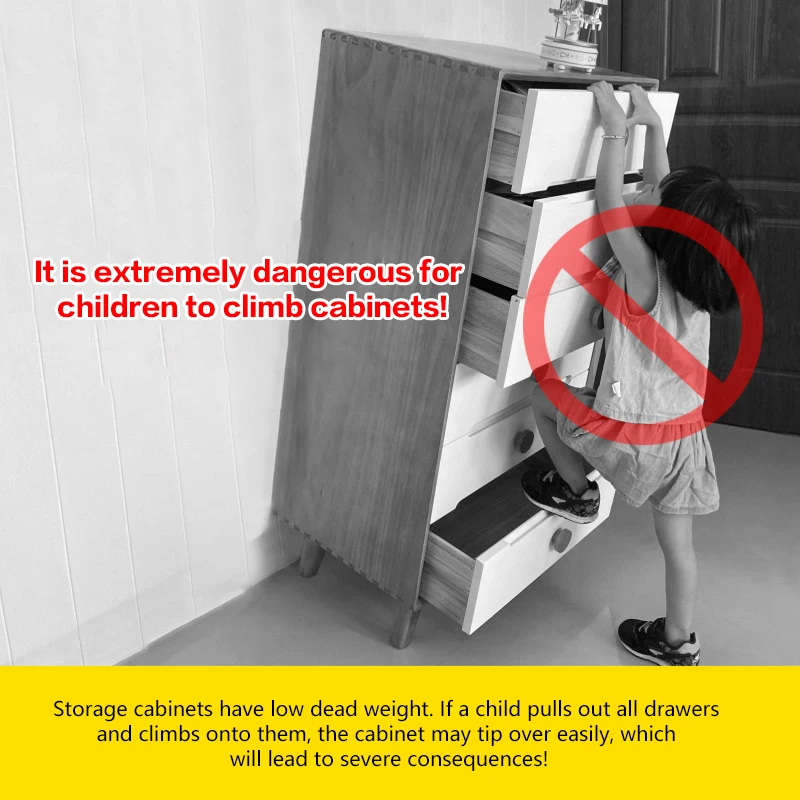 Premium Drawer Anti Tip Safety Lock No Drill Child Proof Cabinet Invisible Fixer For Furniture Cupboard Anti Tilt Stopper