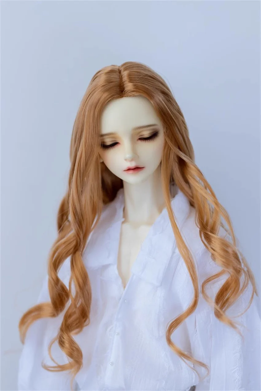 BJD wig  1/3 wig Forehead hand hook milk silk wig Long curly hair BJD doll accessory