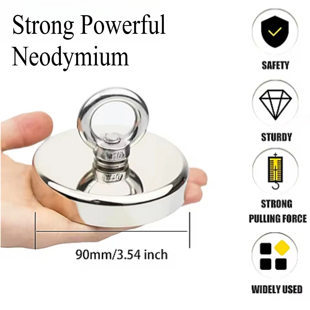 Strong Powerful Neodymium Magnets Pot With Ring Magnetic Hook Super Magnets Pulling River Equipments Holde