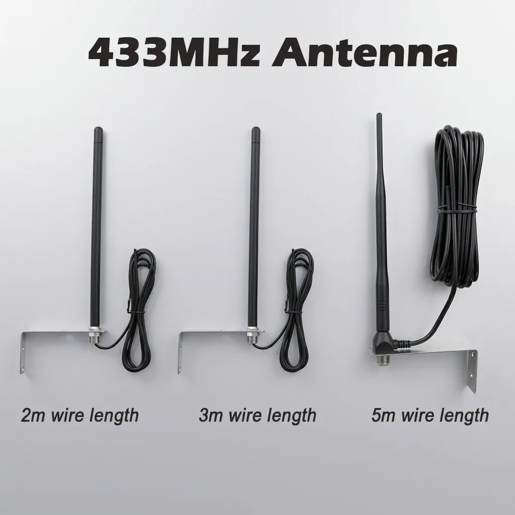 433MHz Garage Door Remote Antenna Long Range Signal Booster Waterproof External Aerial for Opener Extension Cable 2m/3m/5m