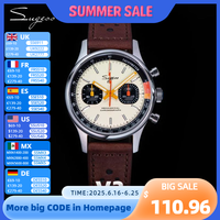 Sugess Watch of Men Chronograph Mechanical Wristwatches Tianjin ST19 Swanneck Movement Pilot Mens Watch Sapphire Crystal Gift V2