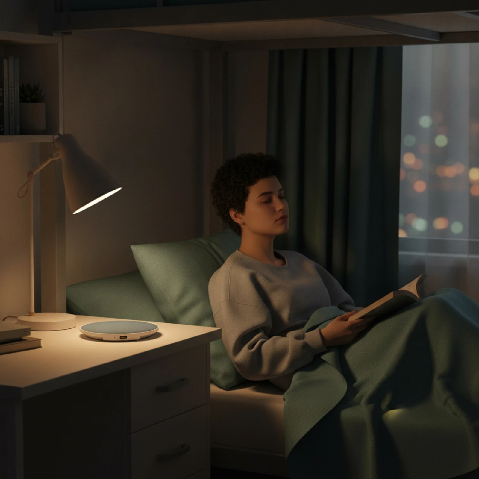 Speaker with Built-in Ambient Sound Compact Sleep Speaker Sound Machine Rechargeable Soothing for Sleepers, Bedside, Bedroom