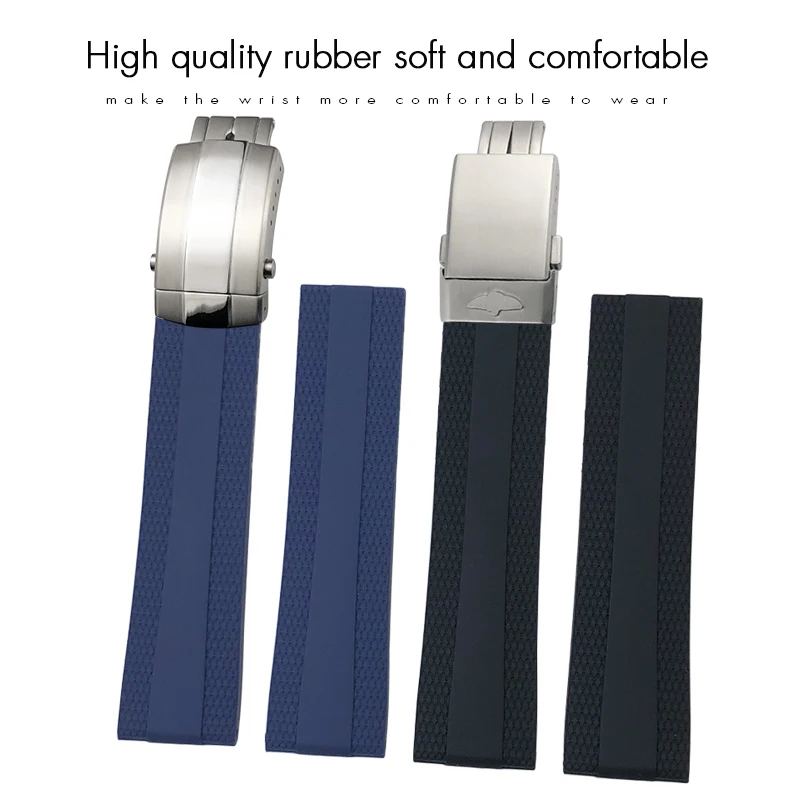 20mm 21mm 22mm Rubber Watchband Fit for Breitling Superocean Avenger Heritage White Black Orange Silicone Soft Watch Strap Tools