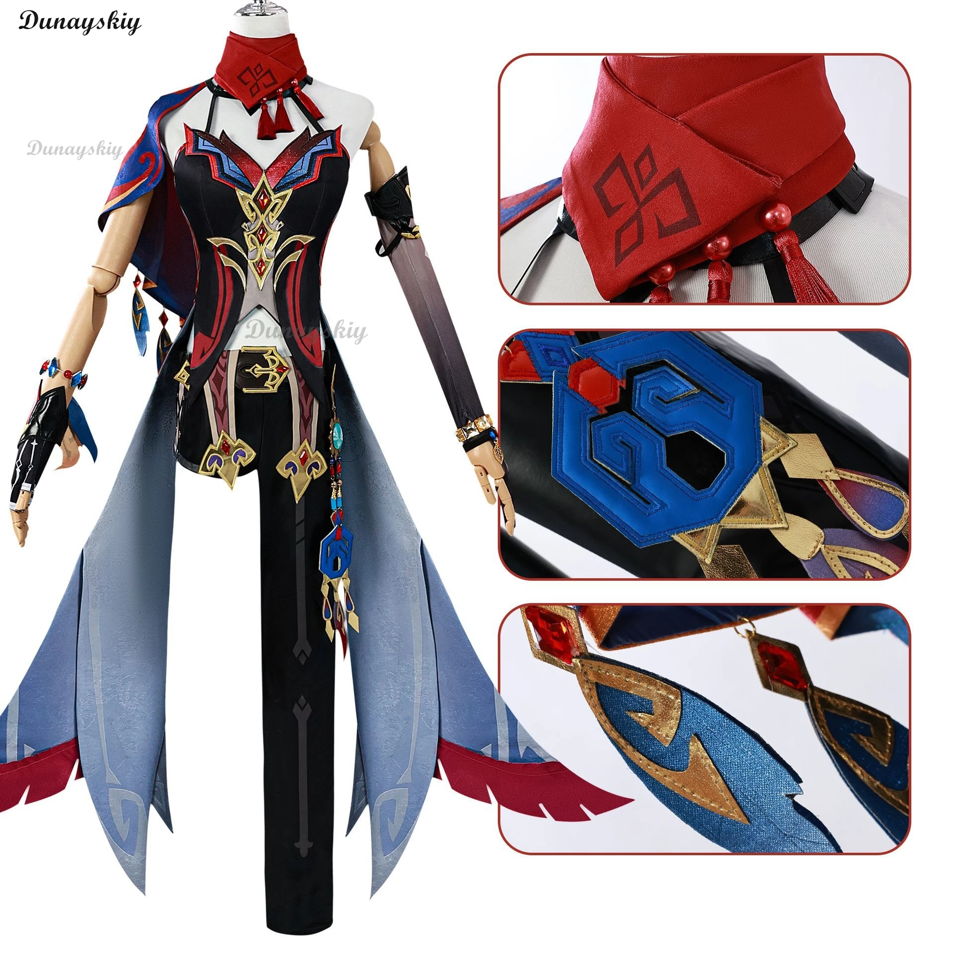 Genshin Impact Cosplay Costume pour femme, jeu d'anime, Chasca, perruque, chapeau, combinaison sexy, Halloween, Noël, tenues de fête de carnaval