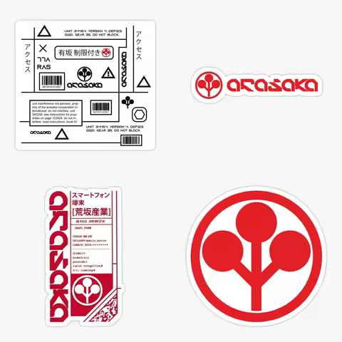 Property Of Arasaka Next 5pcs Funny Decorations Bumper Room Anime Decor Water Bottles Wall