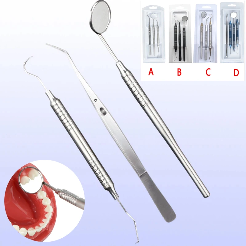 

Multi Type Dental Oral Cleaning Kit Stainless Steel Scraper Mirror Scaler Set Plaque Remover Care Dentist Oral Care Tools