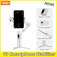 Hohem V3 3 Axis Gimbal Stabilizer AI Face Tracking Stabilizer Phone Gimbal Built-in Selfie Stick for Phone15/Samsung