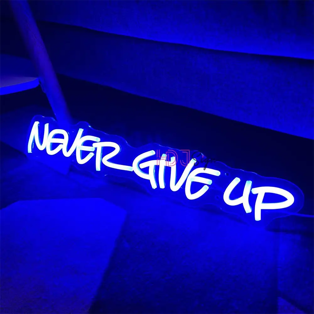 Never Give Up Neon Sign Custom led Neon Lights sign  For Shop Name Room Decorations Personalized Wall Decor Neon Lamps