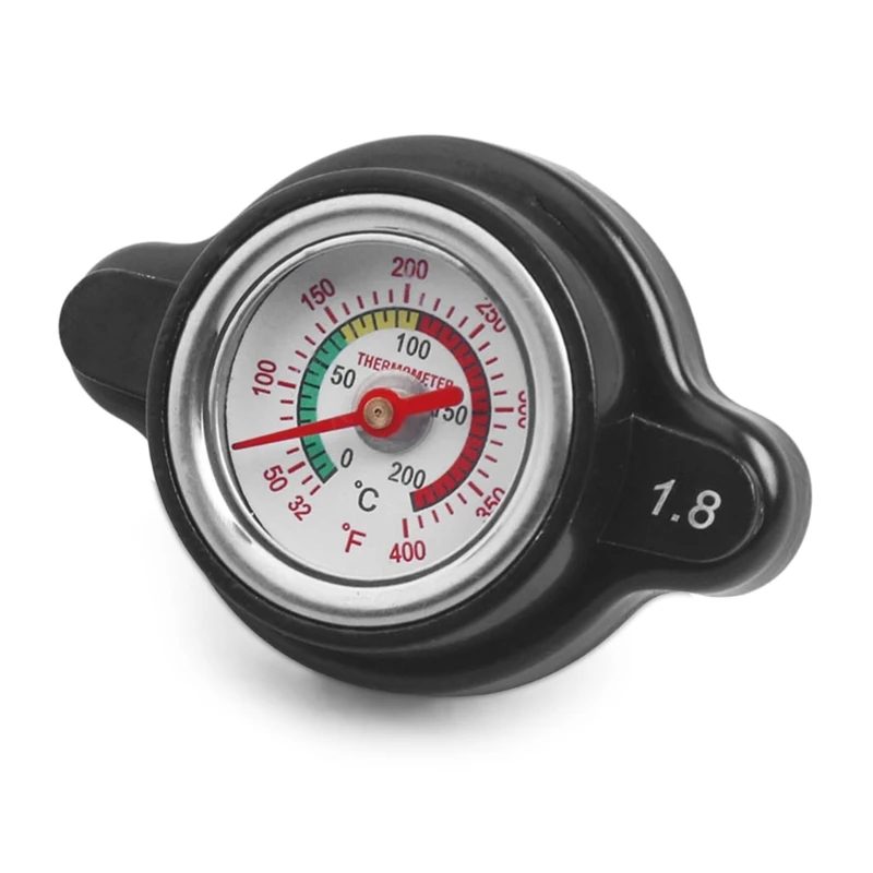 1.8 Bar Thermostatics Radiator Cap 25.6PSI Pressure Rating with Temperature Gauge for Motorcycle