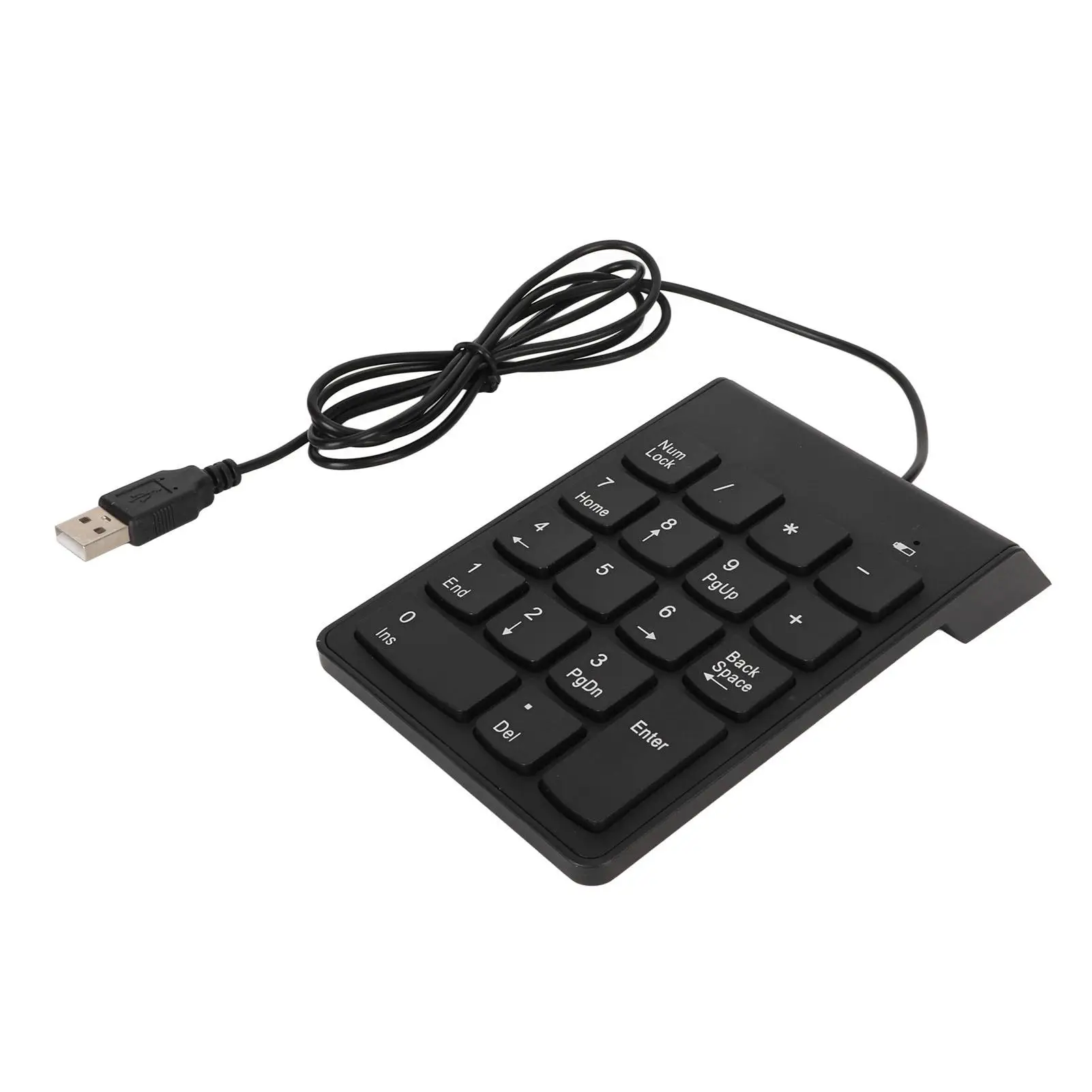 18-Key Wired USB Number Pad - Black Plug & Play Quiet Numeric Keypad for Office, Banking & Gaming