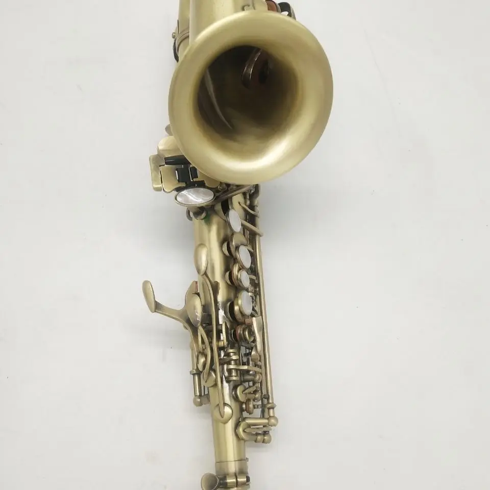 Western musical instrument B-tone small curved pipe antique brushed manufacturer customized direct sales image 6