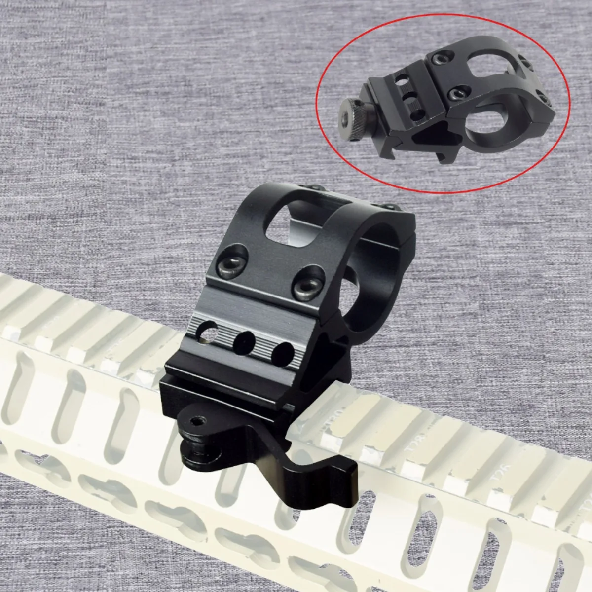 Tactical 25.4mm 45° Offset Flashlight Mount Quick Release Scope Holder For 20mm Picatinny Rail Hunting Gun Accessory