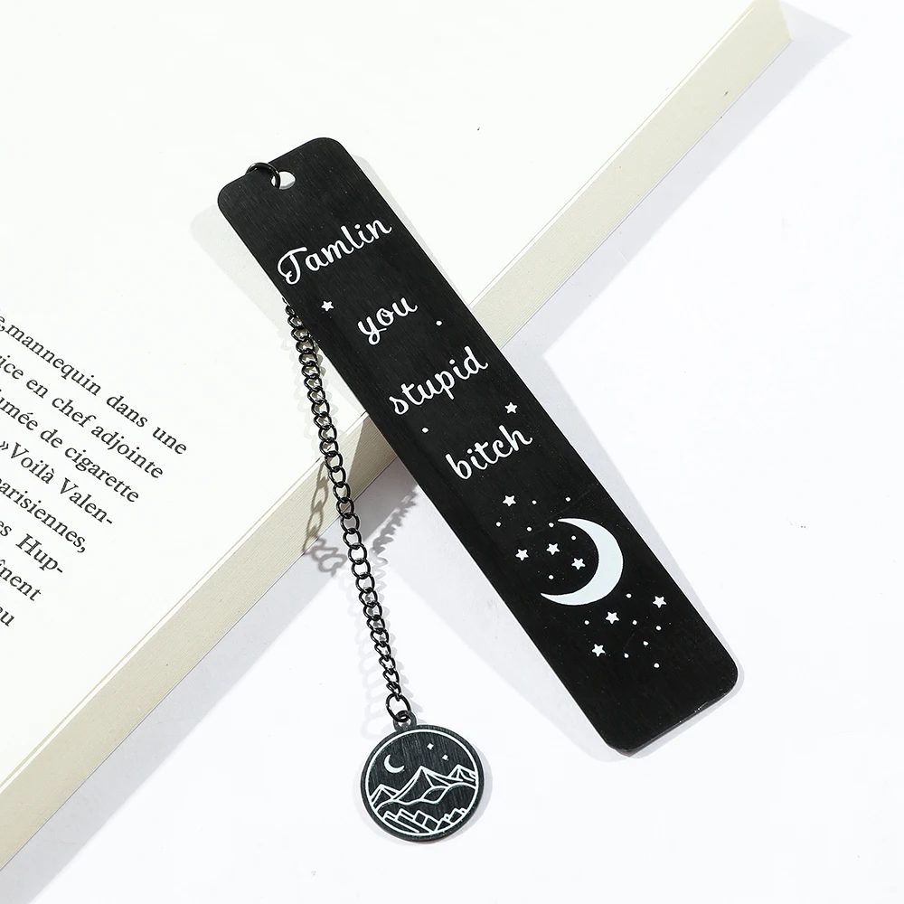 Black and white moon pendant bookmark, simple and advanced, student teacher's day gift or birthday gift.