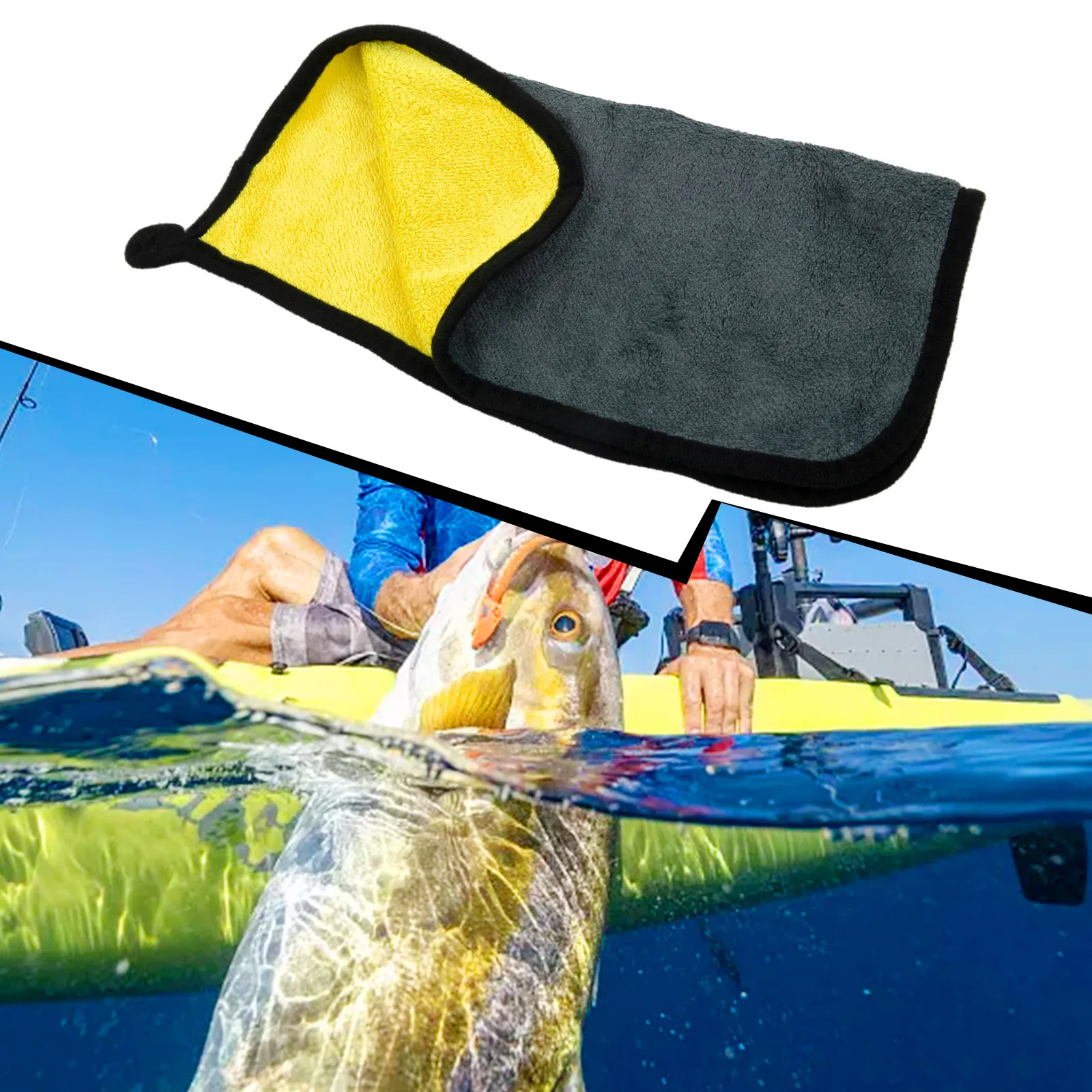 

1 Pc Fishing Towel Thickening Non-Stick Absorbent Outdoors Sports Wipe Hands Towel Double Water Absorption Quick Drying