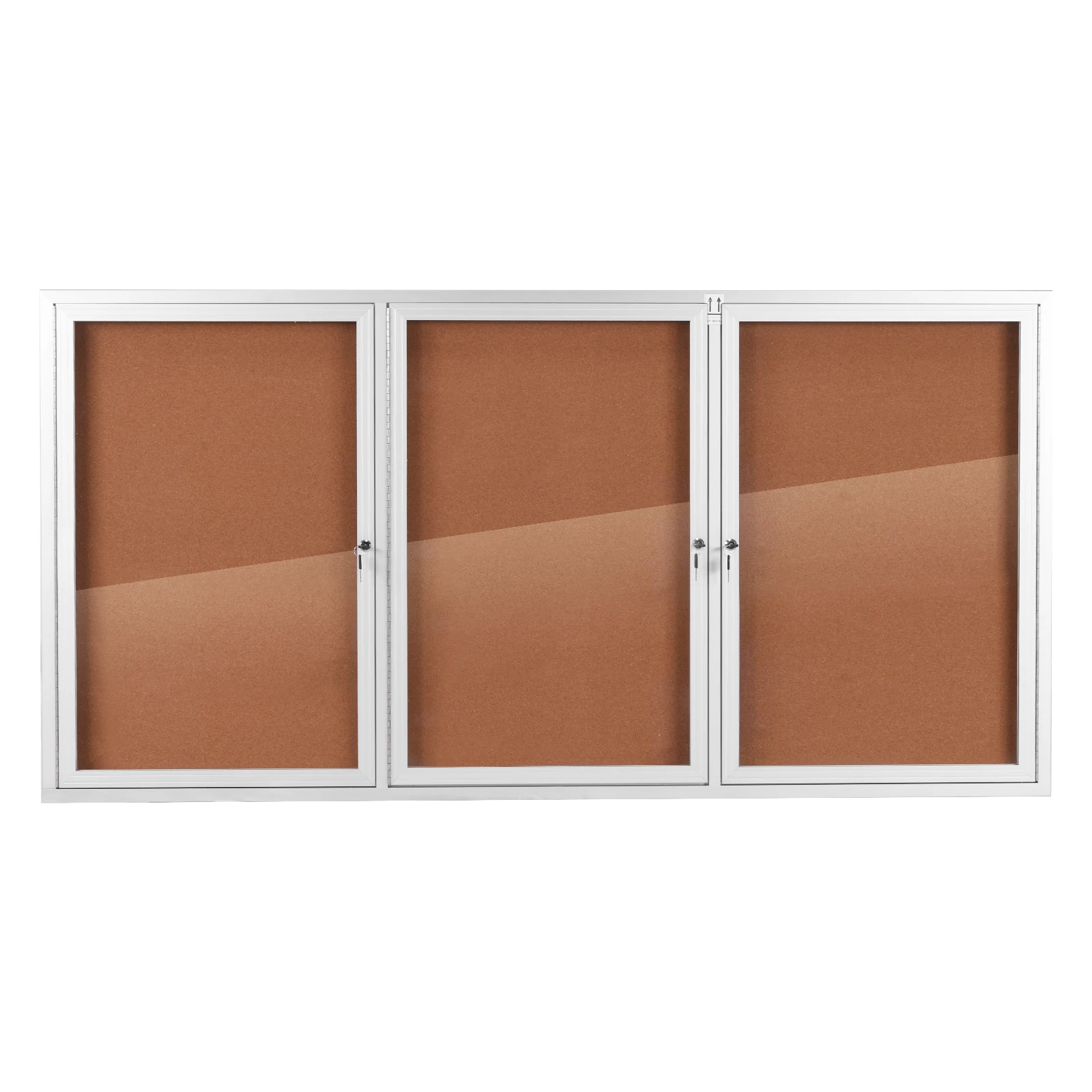 

Enclosed Bulletin Board Aluminum Frame Wall-Mounted Display Case with Glass Locking Door for Office Classroom Commercial