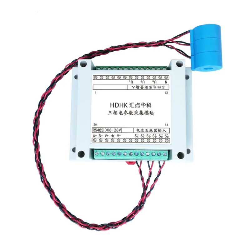 

Three-phase AC current and voltage acquisition module power measurement transmitter sensor RS485