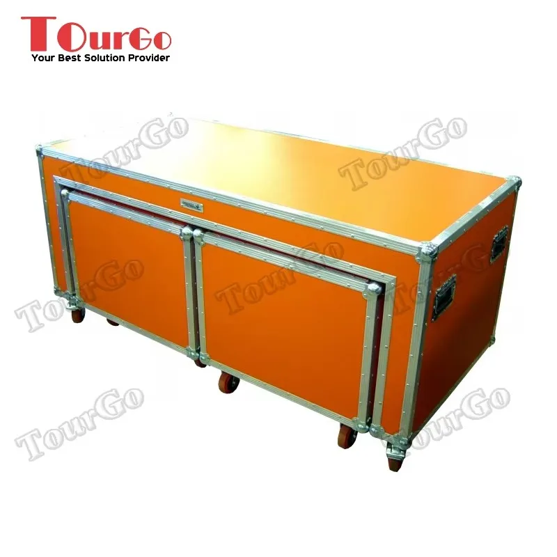 Custom Mobile 2 Seat Sofa Flight Case With Yellow Color