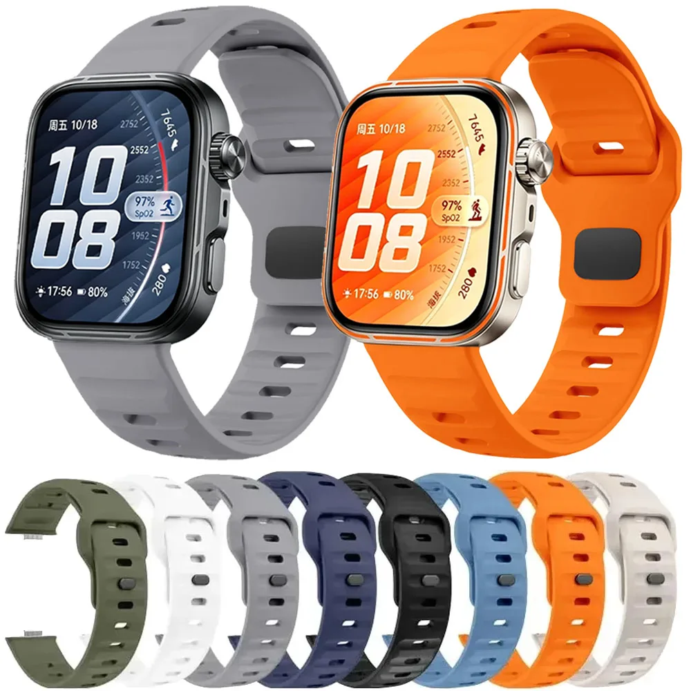 Weiches Silikonarmband für Huawei Watch Fit 5 Pro/4 Pro, atmungsaktives, bequemes Armband für Huawei Watch Fit 5 4 3 Zubehör.