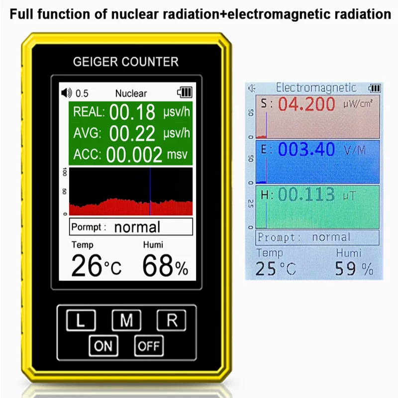

XR3 PRO Geiger Nuclear Radiation Electromagnetic Radiation Detector Temperature and Humidity 4-in-1